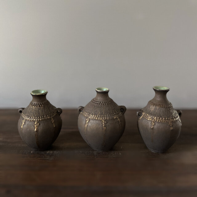 壺 /金マット＆トルコ（size1) 花器 一輪挿し | iichi 日々の暮らしを