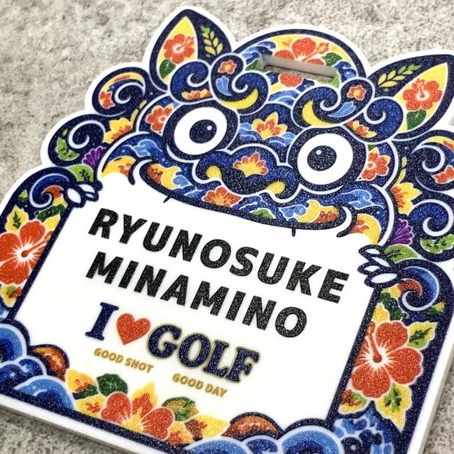 送料無料】 名入れ可能 シーサータイプ ゴルフネームプレート ゴルフ