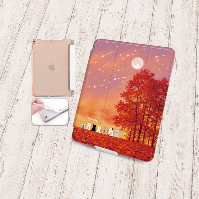 手帳型iPadケース《バックカバー：ソフトタイプ》片面印刷/カメラ穴有