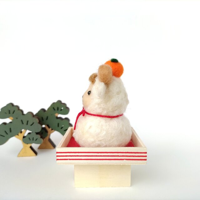 受注制作】2027(未年)干支飾り・鏡餅なひつじさん☆羊毛フェルト