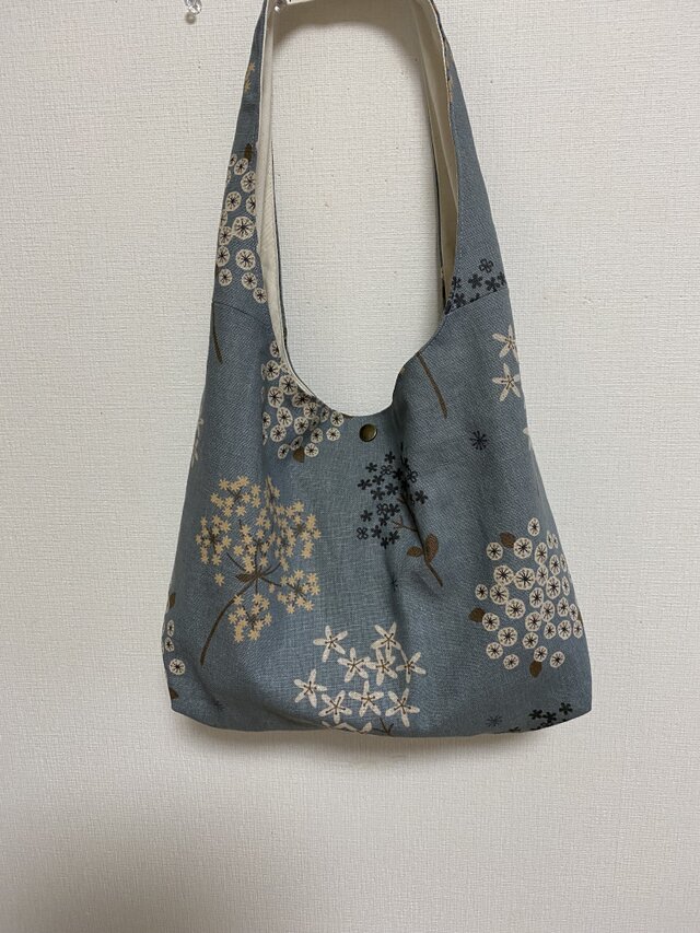 ハーフリネンのワンショルダーバッグ 小枝 グレー | iichi 日々の