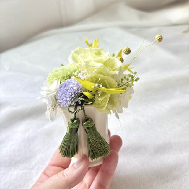 コンパクトな仏花アレンジ・グリーン/お盆/お彼岸/お供え花