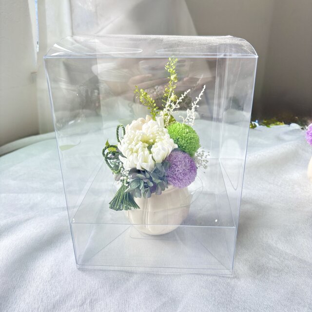お手入れ不要なプリザーブドフラワー仏花アレンジ（一対セット）/お盆