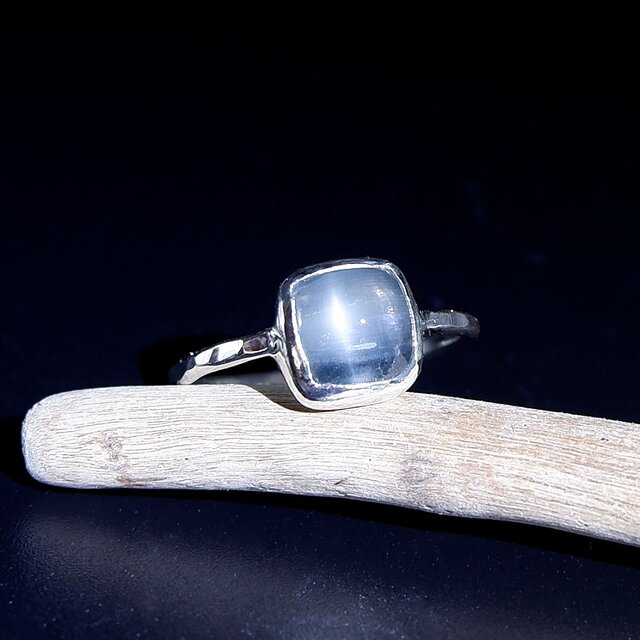 海の雫～ ミルキーアクアマリンのリング 約13号 天然石アクセサリー