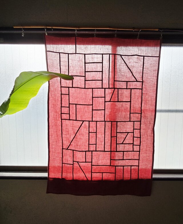 ポジャギ リネン 赤 | iichi 日々の暮らしを心地よくするハンドメイド