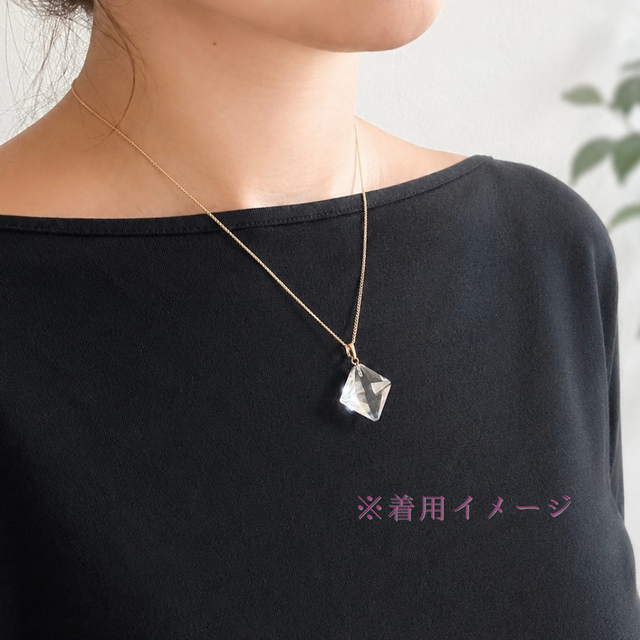 【いつか見た光】水晶 オクタゴン 天然石ネックレス 23mm 大粒 クォーツ/白水晶 天然石ネックレス - 3Dダイヤ M | iichi