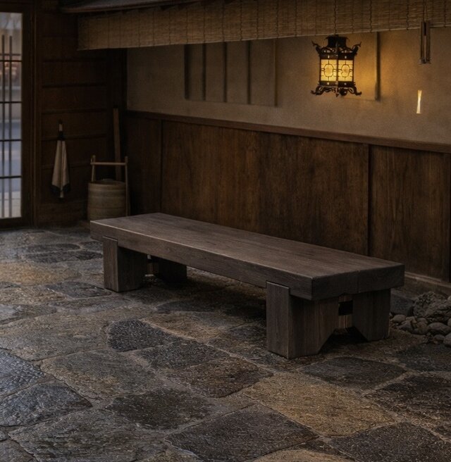 お客様オーダー品【横幅120×奥行45×高さ47cm】木製ガーデンベンチ｜庭