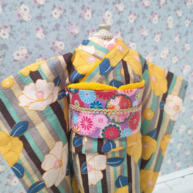 着せ替え人形の服 ㊲ 着物 <春まつ雪うさぎ>のコピー | iichi 日々の