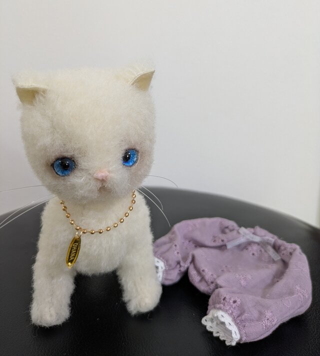ハンドメイド☆ぬいぐるみ☆子猫ちゃんとドロワーズ☆スモークパープル
