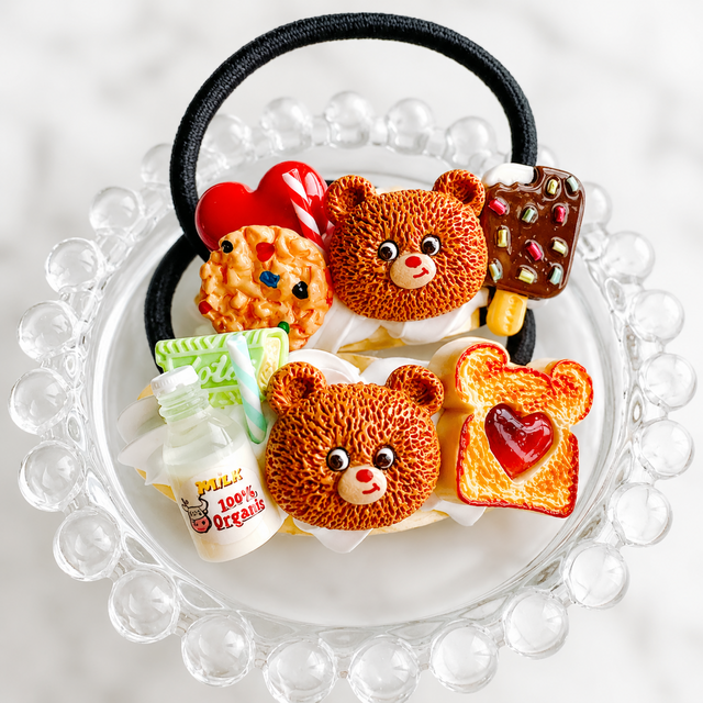 2点セット】くまとお菓子のヘアゴムセット ミニチュア | iichi 日々の