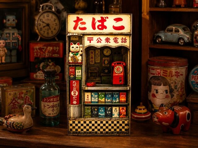 オーダー無料 Sサイズ】たばこ タバコ 煙草 販売所 公衆電話 昭和
