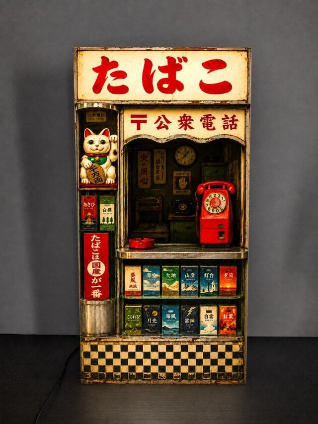 オーダー無料 Sサイズ】たばこ タバコ 煙草 販売所 公衆電話 昭和