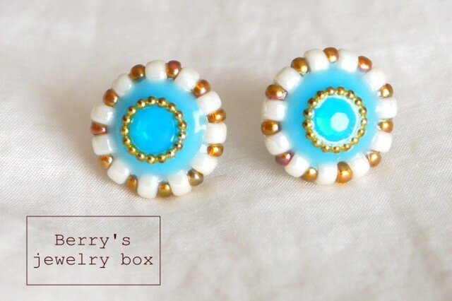【sale】cup cake pierce -sky blue-の画像1枚目