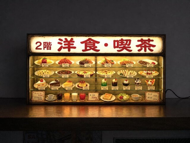 【オーダー無料】飲食店 食品サンプル メニュー 看板 置物 雑貨 ライトBOX オーダー無料】飲食店 食品サンプルショウケース風 メニュー 昭和