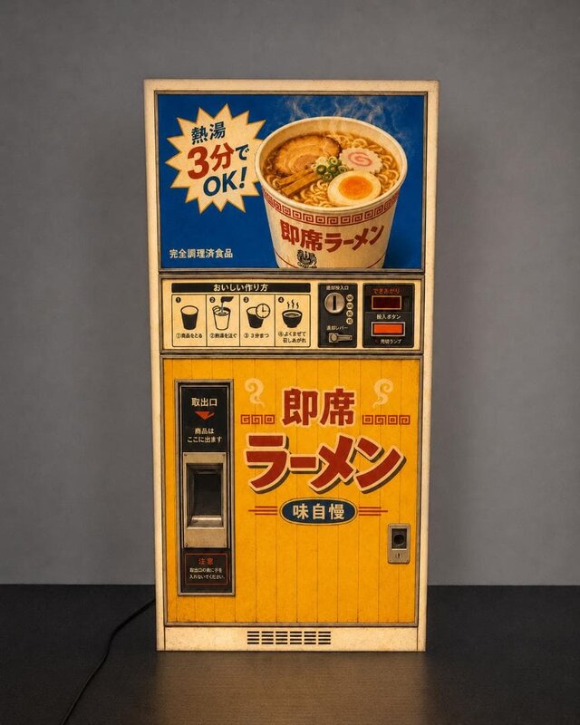 オーダー無料】即席ラーメン カップラーメン 自動販売機風 面白 昭和