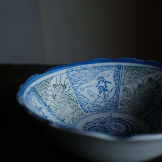 L-1 皿 5点 白 笹 花 金 青粒 骨董 陽刻 輪花 古皿 千鳥に風景◇花と蝶々 時代物 松文印判金彩膾皿 骨董・antiques 古民家