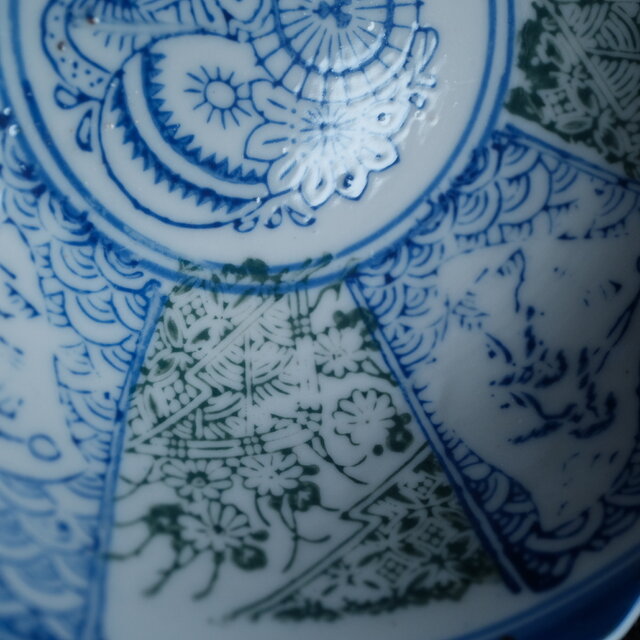 千鳥に風景◇花と蝶々。時代物 松文印判金彩膾皿 骨董・antiques 古