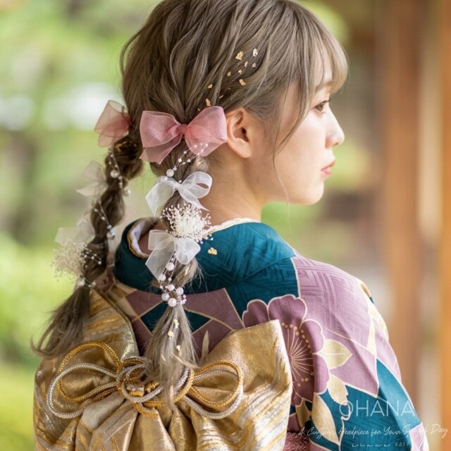 甘ふわ • ガーリー いちごミルク】成人式 卒業式 髪飾り| 袴 振袖 結婚