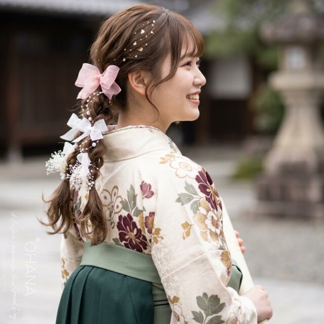 甘ふわ • ガーリー いちごミルク】成人式 卒業式 髪飾り| 袴 振袖 結婚