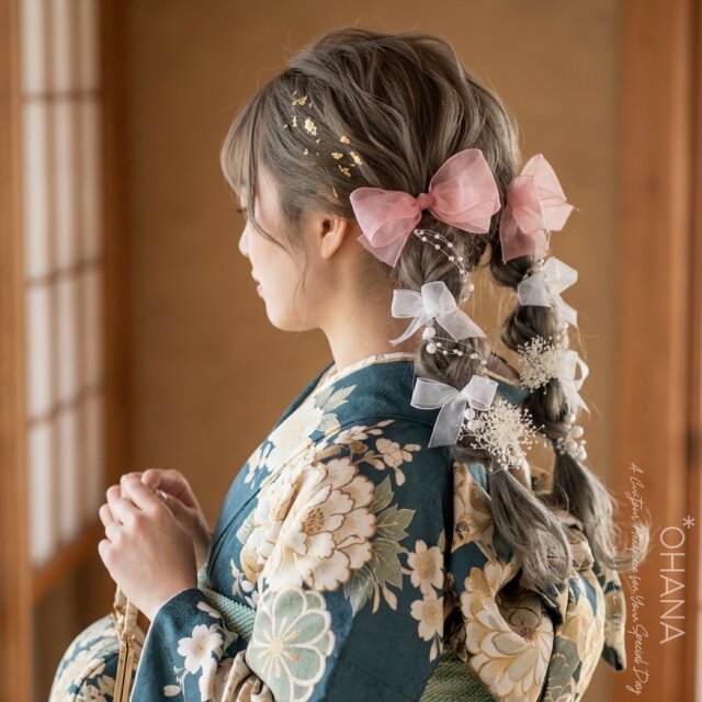 甘ふわ • ガーリー いちごミルク】成人式 卒業式 髪飾り| 袴 振袖 結婚