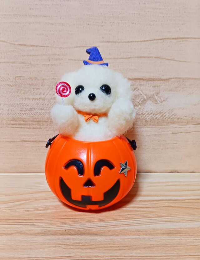 羊毛フェルト 黒猫ちゃんじゃなくてもハロウィン パンプキン
