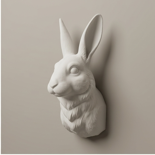 WONDER DECOR 2023 ウサギ レリーフ 壁掛け うさぎ（ポーリッシュ）の壁掛けレリーフ 3Dプリント 白PLA インテリア