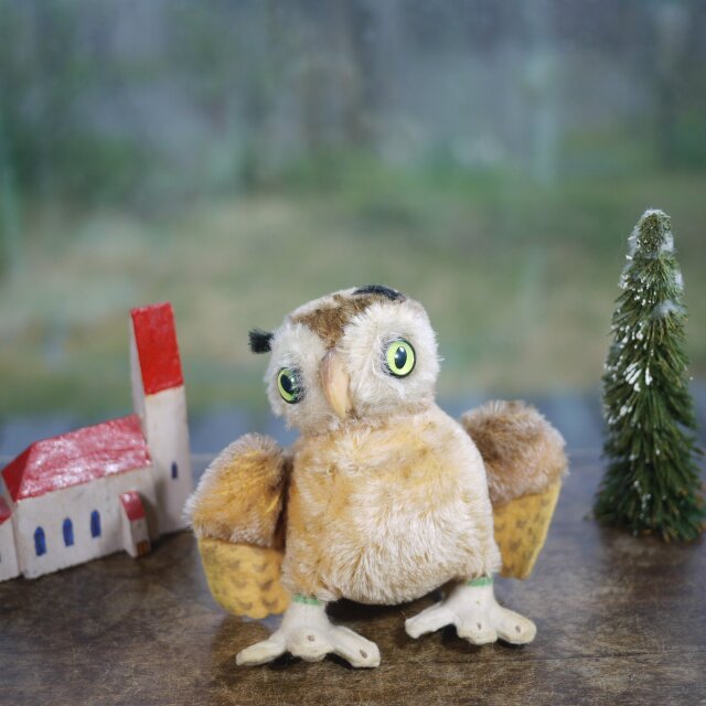 Steiff シュタイフ フクロウ 13cm タグ付　ヴィンテージ Steiff シュタイフ フクロウ 13cm タグ付 ヴィンテージ Steiff