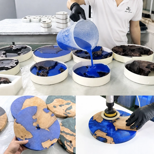 海色のウッドレジン時計｜天然木×手仕事 30cm | iichi 日々の暮らしを