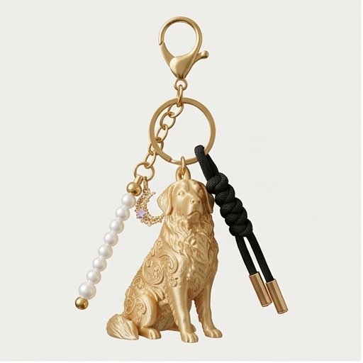 犬（バーニーズマウンテンドッグ）のキーホルダー ミニチュア シルク
