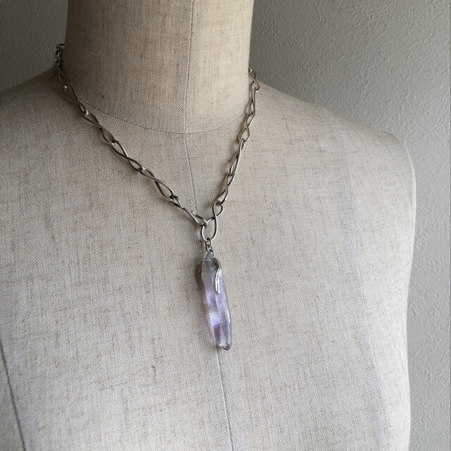 天然アメジスト原石のシルバーチェーンネックレス｜Silver・Amethyst