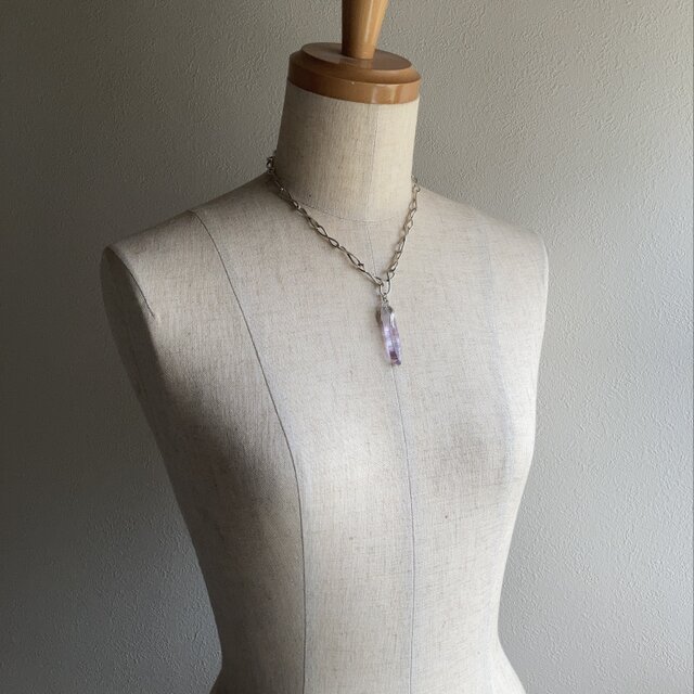 天然アメジスト原石のシルバーチェーンネックレス｜Silver・Amethyst