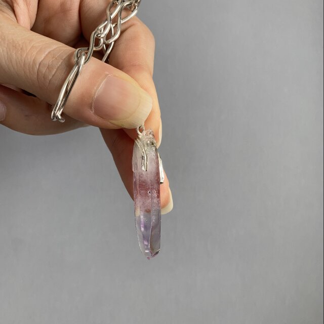 天然アメジスト原石のシルバーチェーンネックレス｜Silver・Amethyst