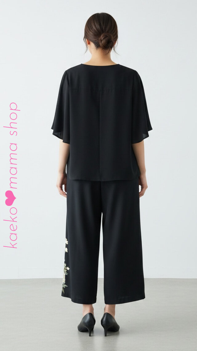浴衣リメイクワンピースチュニックとワイドパンツ チュニック＆ワイドパンツ✿浴衣✿黒留袖✿風呂敷（着物リメイク） 9