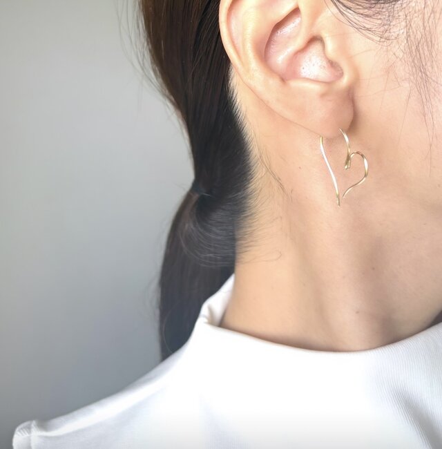 期間限定】【秋の福袋】14kgf diagonal キャッチレスフープピアス