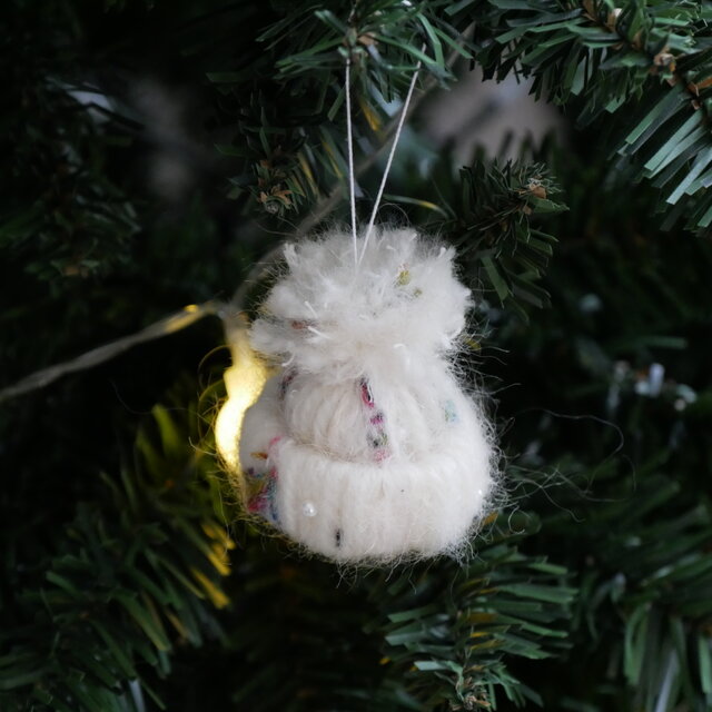 Christmas 】クリスマスオーナメント｜毛糸の小物6点｜ドライフラワー