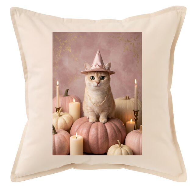 猫（マンチカン）クッション 45cm ハロウィン限定アート | iichi 日々