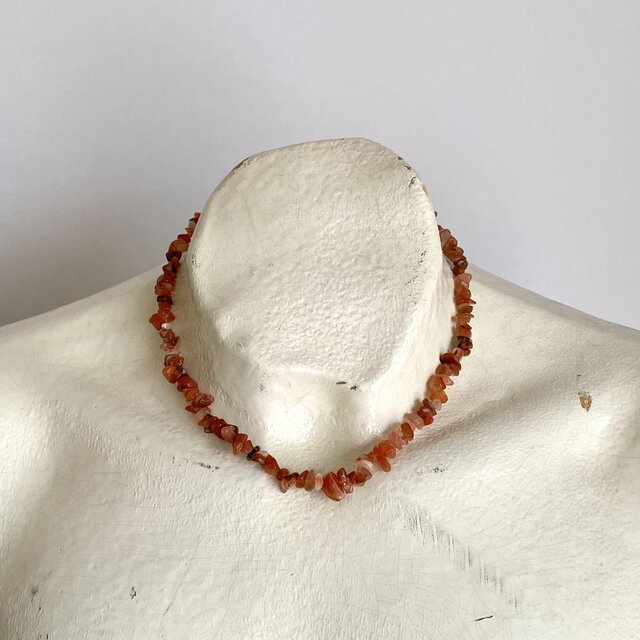 Vintage 70s-80s USA retro natural stone carnelian necklace | iichi
