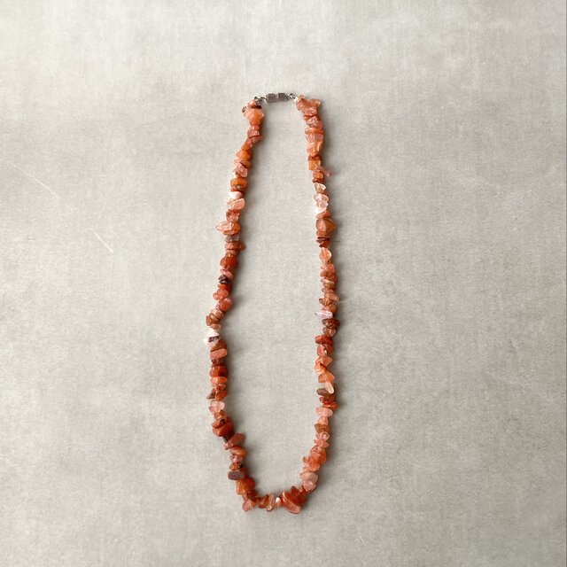 ✴︎希少✴︎ アンティークネックレス オリジナルデザイン カーネリアン Vintage 70s-80s USA retro natural stone carnelian necklace | iichi