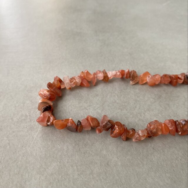 Vintage 70s-80s USA retro natural stone carnelian necklace | iichi