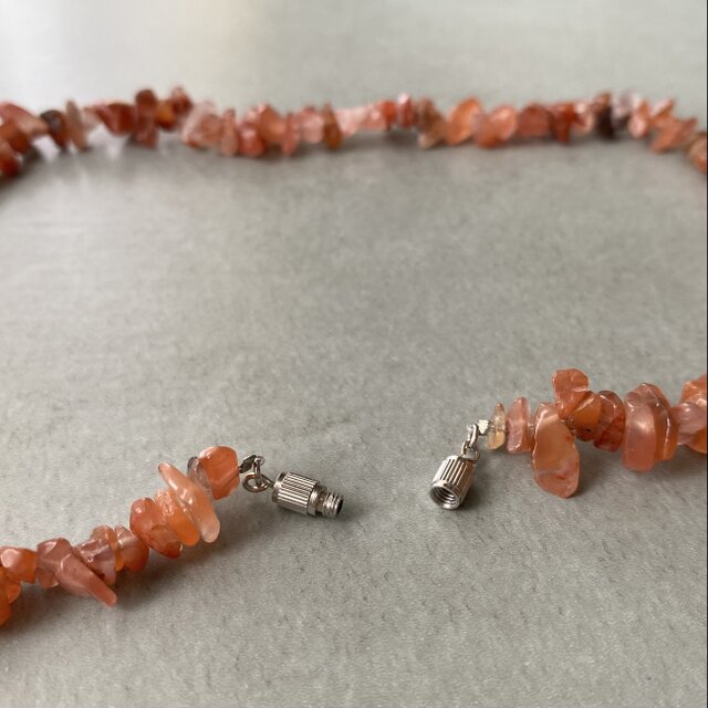 Vintage 70s-80s USA retro natural stone carnelian necklace | iichi