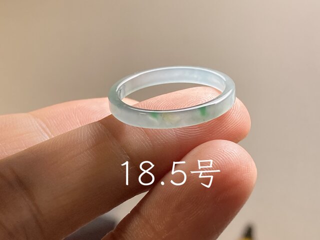 L19-29 氷糯種 18.5号 グアテマラ産 A貨 本翡翠 くりぬき リング