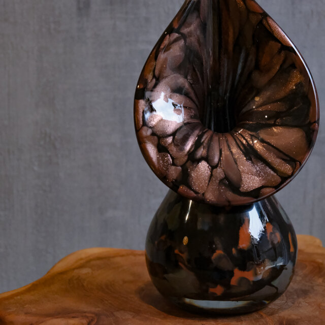 ビンテ-ジ.、吹きガラス、花瓶オブジェ Marent】Crystal Glass Vase / スイス製 / ヴィンテージ / ガラス花瓶