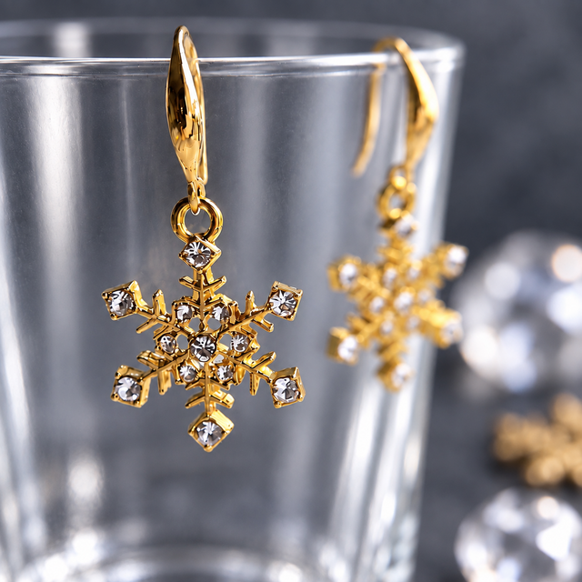 Crystal Snow 雪の結晶のピアス | iichi 日々の暮らしを心地よくする
