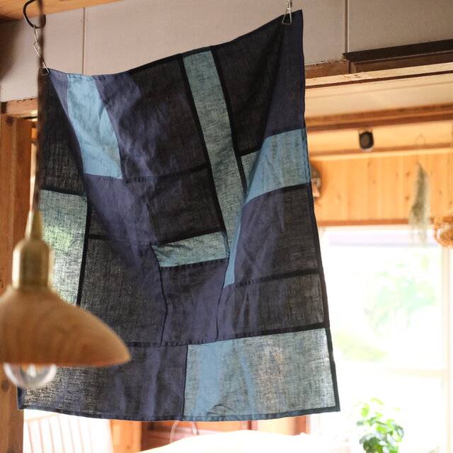 リネンパッチワーククロス60｜navy & blue green | iichi 日々の暮らし