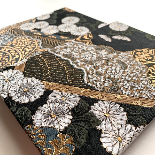 玄雅』 金襴織物御朱印帳 B6大判サイズ 道長取り 菊 唐草 波 花菱 幾何