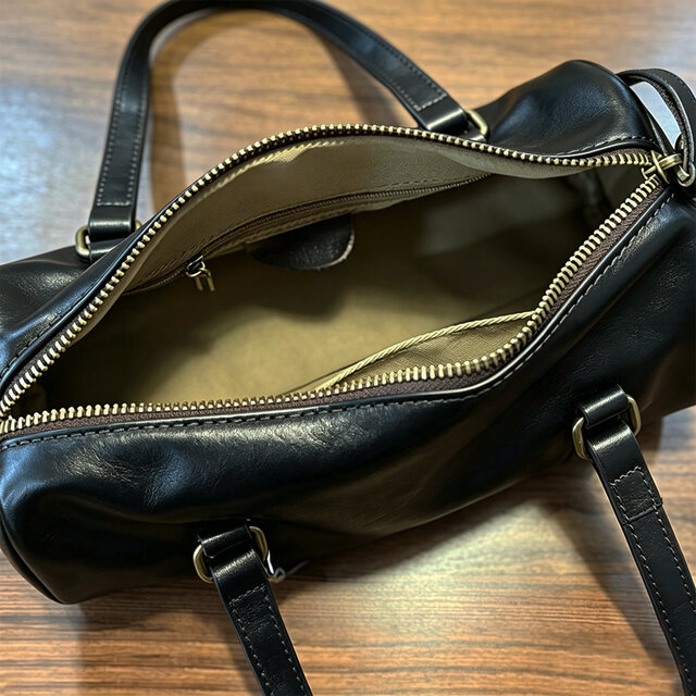 本革 2way 筒型ミニボストン｜斜め掛けショルダーバッグ 牛革