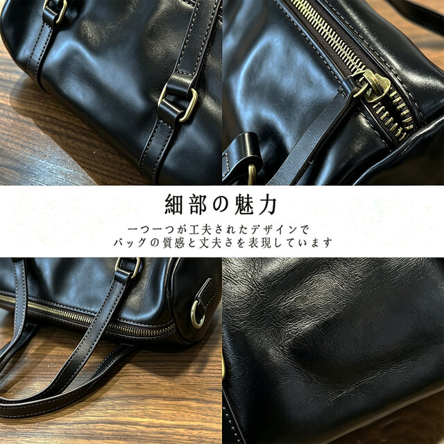 本革 2way 筒型ミニボストン｜斜め掛けショルダーバッグ 牛革