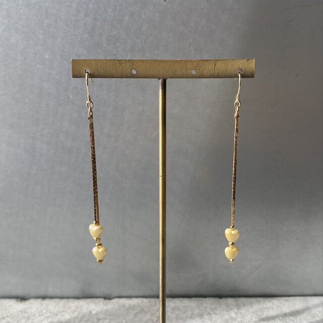Vintage 80s-90s USA retro yellow heart pearl pierce | iichi 日々の