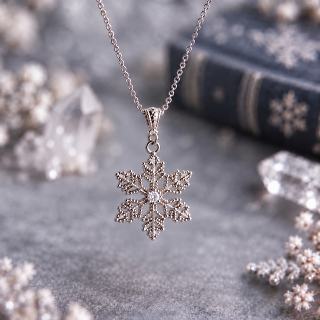 SNOW 雪の結晶のロングネックレス | iichi 日々の暮らしを心地よくする