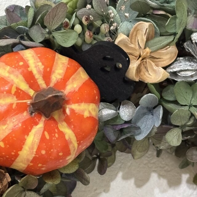 大人ハロウィン！オレンジカボチャのハロウィンリース | iichi 日々の